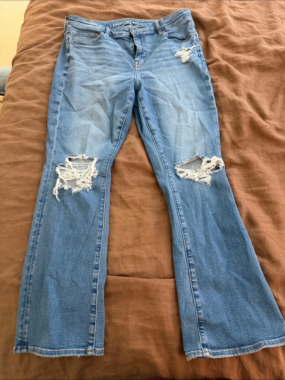 American Eagle Outfitters High-Rise Skinny Kick Distressed Jeans Size 16 Short